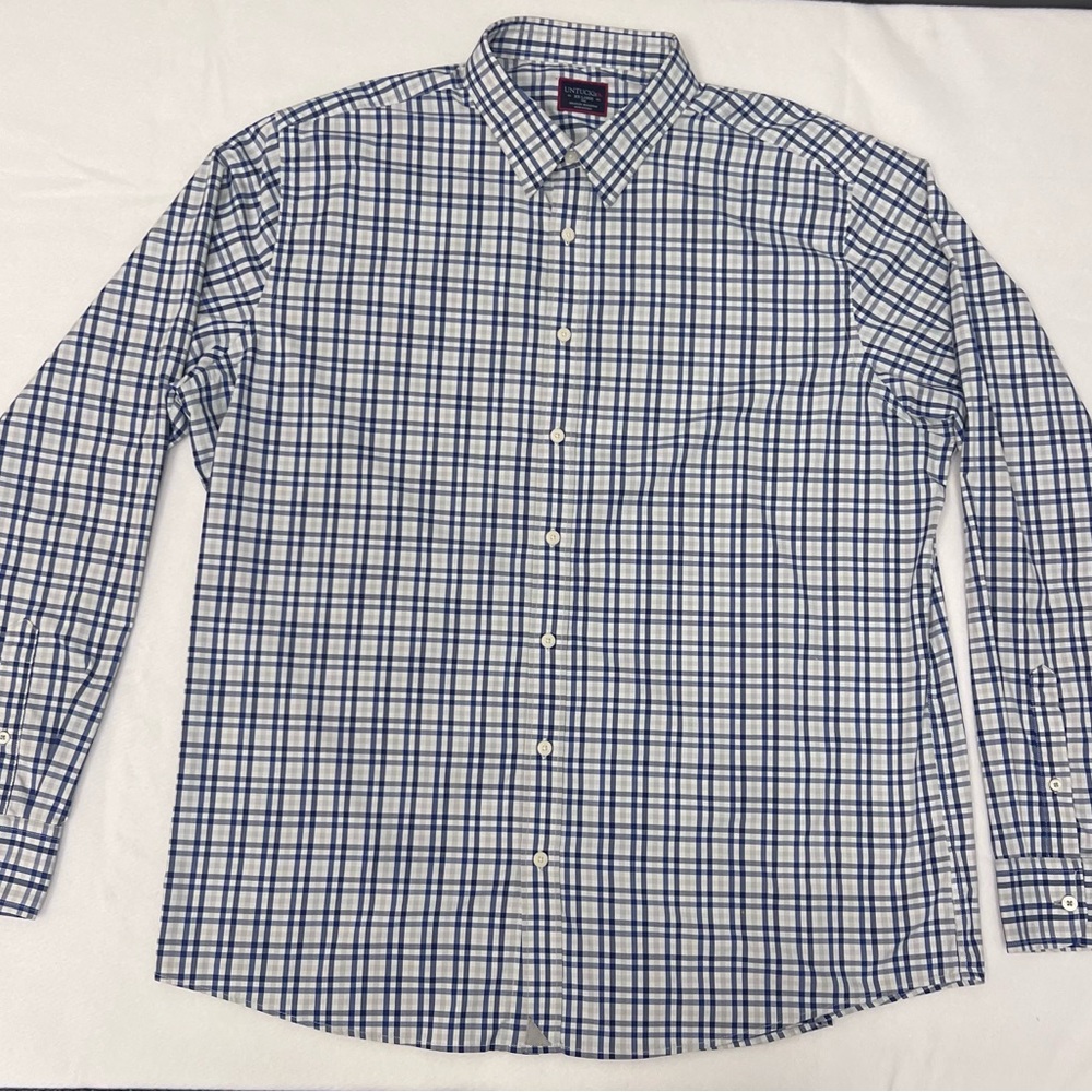 UNTUCKit Performance Allendale Blue and White Plaid Button-Down Shirt XXL Tall